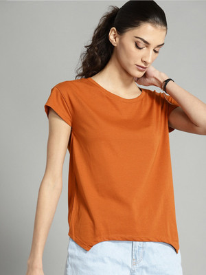 Roadster Casual Solid Women Brown Top