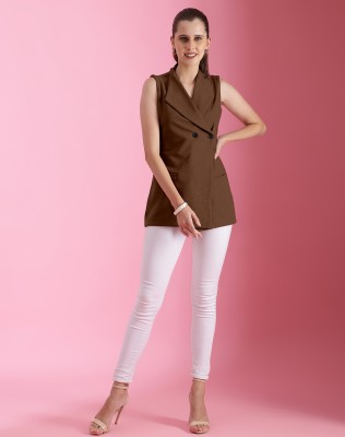 Selvia Casual Solid Women Brown Top