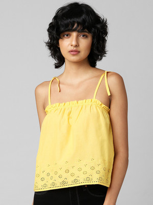 ONLY Casual Striped Women Yellow Top