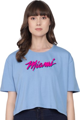 IMSA MODA Casual Printed Women Light Blue Top