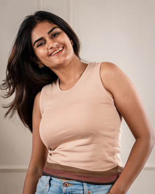 Dautee Casual Self Design Women Brown Top