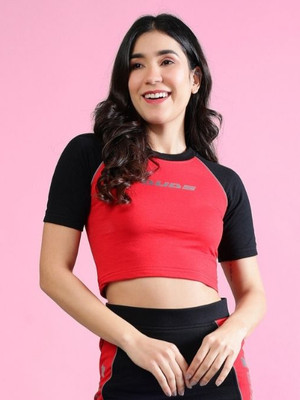 WEARDUDS Casual Color Block Women Red Top