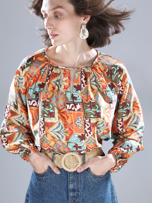 VERO MODA Casual Printed Women Multicolor Top