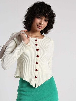 SHOWOFFFF Casual Solid Women Beige Top