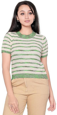 Icw Casual Striped Women Brown Top