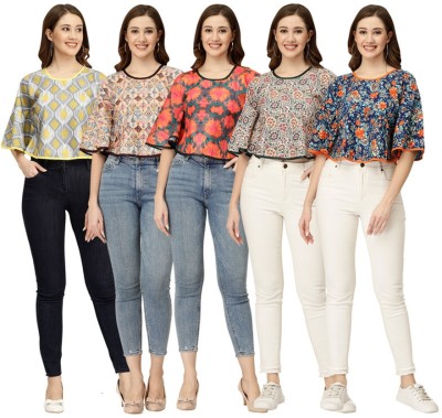 MISS AYSE Casual Printed Women Multicolor Top