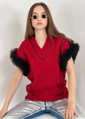 Gaiia Casual Solid Women Red Top