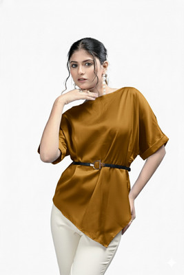 MADBORN CREATION Casual Solid Women Yellow Top