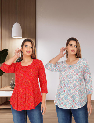 Damsel Casual Printed Women Red, White Top