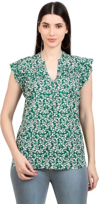 M1NK Casual Printed Women Green Top