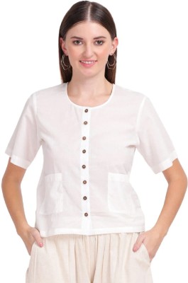 Mrima Casual Solid Women White Top