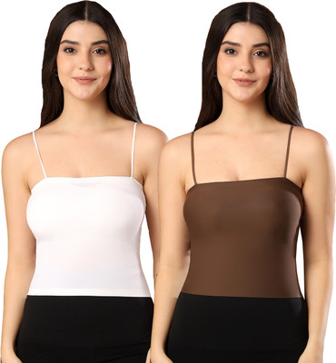 Paavki Casual Solid Women White, Brown Top
