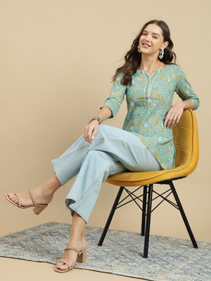 Varun Handicraft Party Floral Print Women Multicolor Top