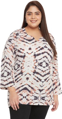 VINAAN Casual Printed Women White, Black, Brown Top