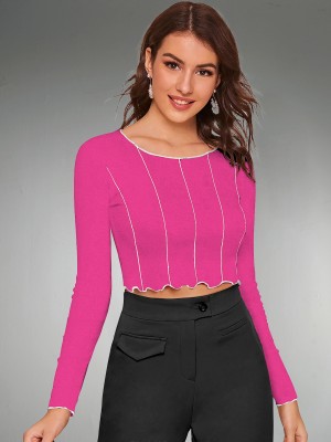 METRONAUT Casual Solid Women Pink Top