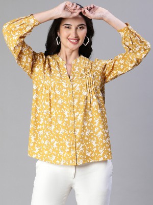 OXOLLOXO Casual Printed Women Yellow, White Top