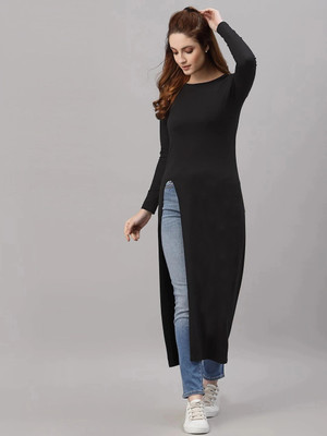 METRONAUT Casual Solid Women Black Top