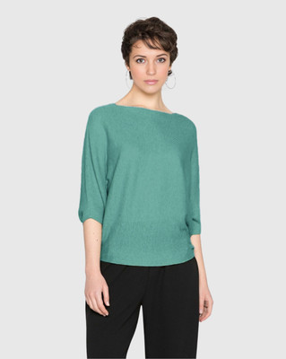 NACHU Party Solid Women Green Top