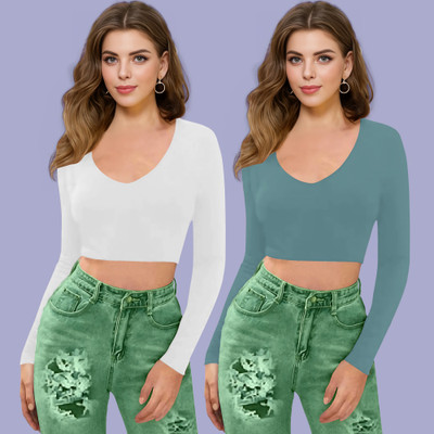 Dream Beauty Fashion Casual Solid Women Light Blue Top