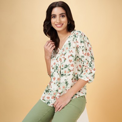 Honey By Pantaloons Casual Printed Women White Top