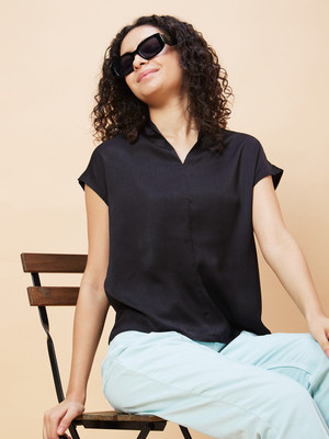 Globus Casual Solid Women Black Top