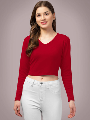 Dream Beauty Fashion Casual Solid Women Red Top