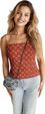 StichNFoold Casual Printed, Ethnic Motifs Women Red Top