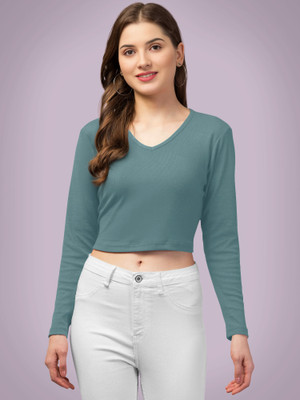 Maheshvi Casual Solid Women Light Green Top