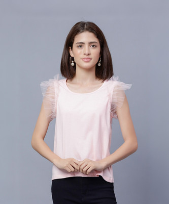 MISCHKA Casual Solid Women Pink Top