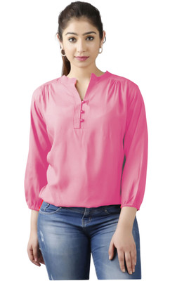 Djngkldjng Party Solid Women Pink Top