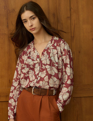 U.S. POLO ASSN. Casual Printed Women Maroon Top