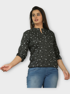 TRUSTED ENTERPRISES Casual Printed Women Black Top