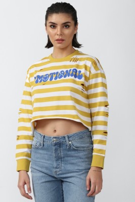 FOREVER 21 Casual Striped Women Multicolor Top