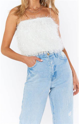 mystify Casual Self Design Women White Top