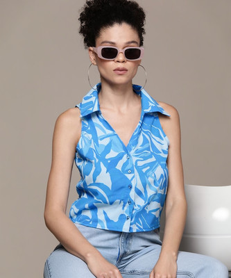 Roadster Casual Printed Women Blue Top