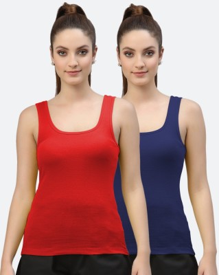 FBAR Casual Solid Women Red, Blue Top