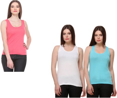 KAVYA Casual Solid Women Light Blue, White, Pink Top
