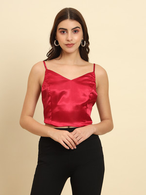 METRONAUT Casual Solid Women Red Top