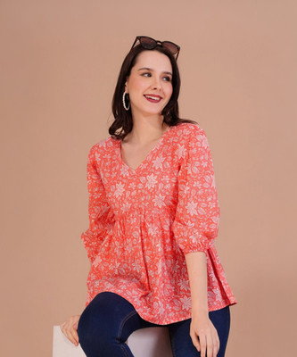 Dream Beauty Fashion Casual Floral Print Women Pink Top