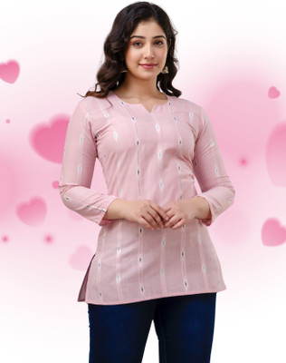 VROEGER Casual Self Design Women Pink Top