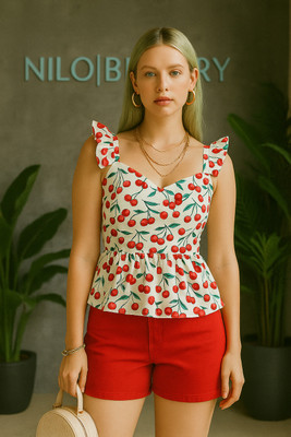 NiloBerry Party Floral Print Women Multicolor Top