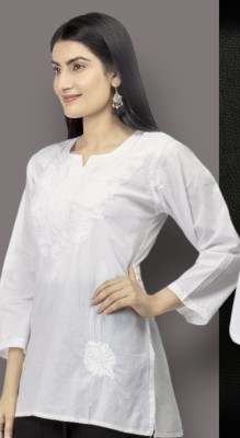 dolcyzone Casual Embroidered Women White Top