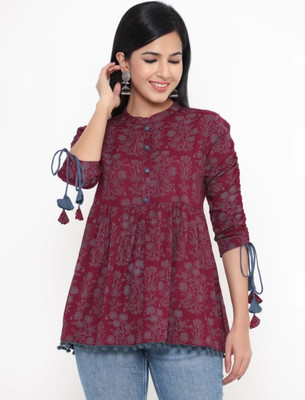 hustiger Casual Printed Women Multicolor Top