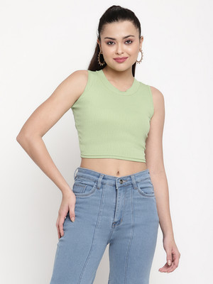 Sugathari Casual Solid Women Green Top