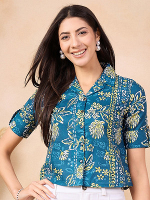 ANOUK Casual Floral Print Women Blue Top