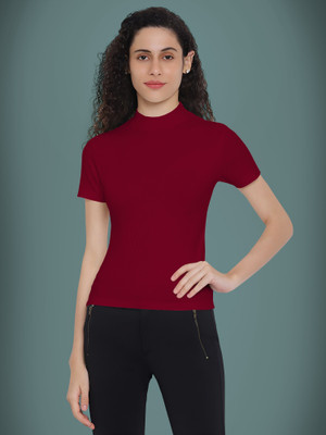Kashonaa Casual Solid Women Maroon Top
