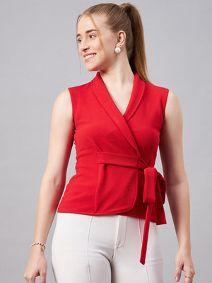 CHEMISTRY Casual Solid Women Red Top