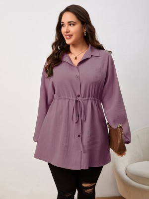 Leriya Fashion Casual Solid Women Purple Top