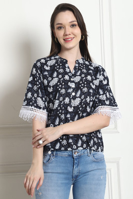 Aaradhya Fashion Casual Printed Women Black, White Top