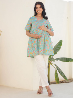 Janasya Casual Floral Print Women Multicolor Top